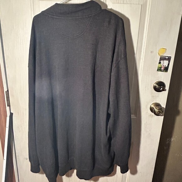 US Polo Big & Tall Men's Black 4XL High Neck Long Sleeve 1/4 Zipper Sweatshirt - Picture 3 of 6